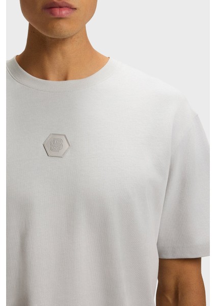 % 100 Pamuk Relaxed Fit Bisiklet Yaka Logolu T Shirt Erkek T Shirt 50544316 054 fırsatları