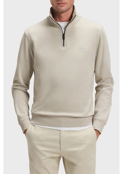 Pamuklu Regular Fit Yarım Fermuarlı Dik Yaka Sweat Erkek Sweat 50468926 767