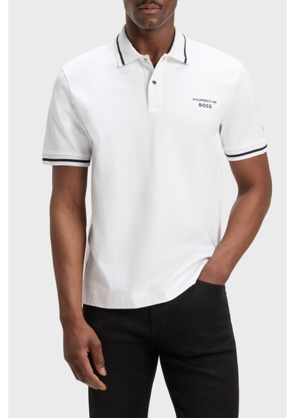 Logolu % 100 Pamuk Regular Fit Düğmeli Polo Yaka T Shirt Erkek Polo Yaka T Shirt 50543257 100