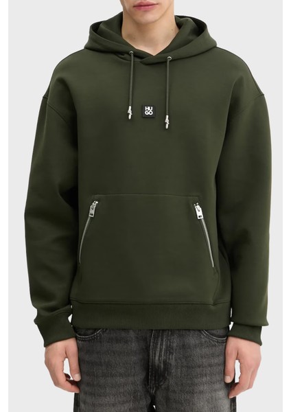 Logolu Streç Pamuklu Relaxed Fit Kapüşonlu Sweat Erkek Sweat 50542583 309