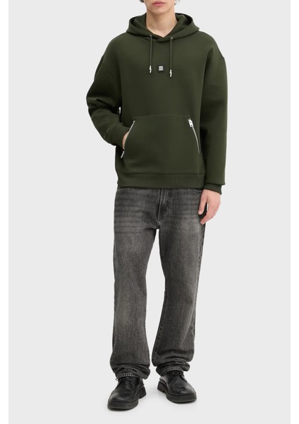 Logolu Streç Pamuklu Relaxed Fit Kapüşonlu Sweat Erkek Sweat 50542583 309 fiyatları