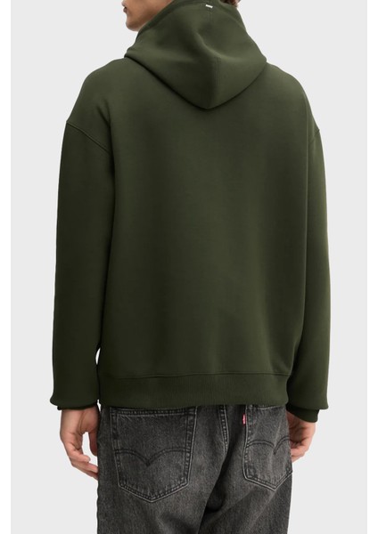 Logolu Streç Pamuklu Relaxed Fit Kapüşonlu Sweat Erkek Sweat 50542583 309 modelleri