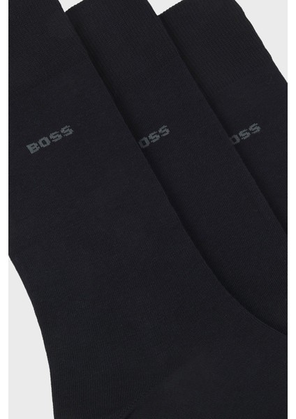 Streç Pamuku Logolu Uzun 3 Pack Çorap Erkek Çorap 50469839 401 fiyatları