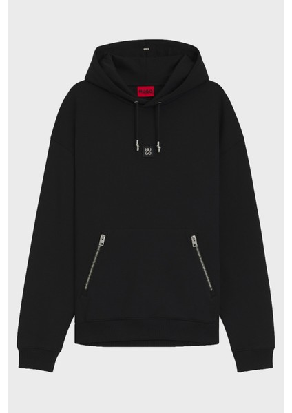 Logolu Streç Pamuklu Relaxed Fit Kapüşonlu Sweat Erkek Sweat 50542583 001 indirimleri