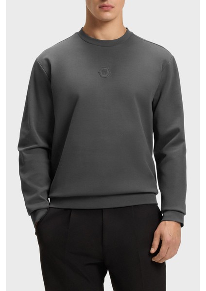 Pamuklu Relaxed Fit Bisiklet Yaka Logolu Sweat Erkek Sweat 50543859 027