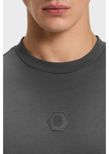 Pamuklu Relaxed Fit Bisiklet Yaka Logolu Sweat Erkek Sweat 50543859 027 fırsatları