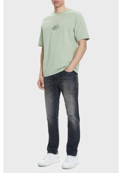 % 100 Pamuk Relaxed Fit Bisiklet Yaka Logolu T Shirt Erkek T Shirt 50546370 370 fiyatları