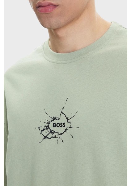 % 100 Pamuk Relaxed Fit Bisiklet Yaka Logolu T Shirt Erkek T Shirt 50546370 370 fırsatları