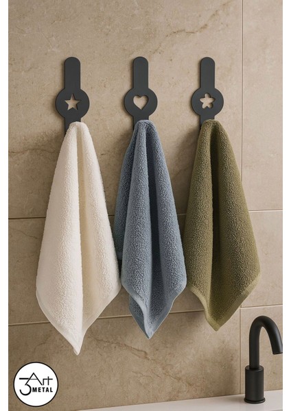 Mat Siyah 3’lü Duvar Askısı Seti | Metal Banyo Havlu Askılığı | Yapıştırmalı - Lif-Bornoz Askısı modelleri