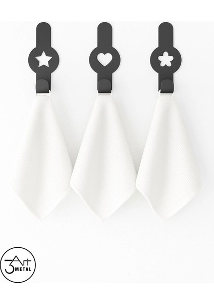 Mat Siyah 3’lü Duvar Askısı Seti | Metal Banyo Havlu Askılığı | Yapıştırmalı - Lif-Bornoz Askısı fırsatları