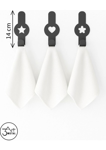 Mat Siyah 3’lü Duvar Askısı Seti | Metal Banyo Havlu Askılığı | Yapıştırmalı - Lif-Bornoz Askısı indirimleri
