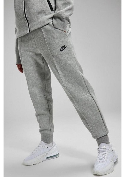 Sportswear Tech Fleece Standart Fit Mid Rise Jogger Gray Kadın Eşofman Altı Gri