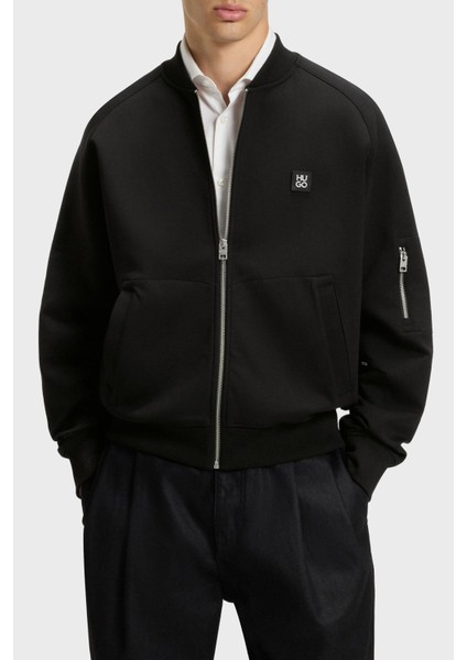 Logolu Streç Pamuklu Oversize Fit Kolej Yaka Sweat Erkek Sweat 50542590 001