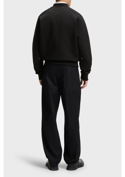 Logolu Streç Pamuklu Oversize Fit Kolej Yaka Sweat Erkek Sweat 50542590 001 modelleri