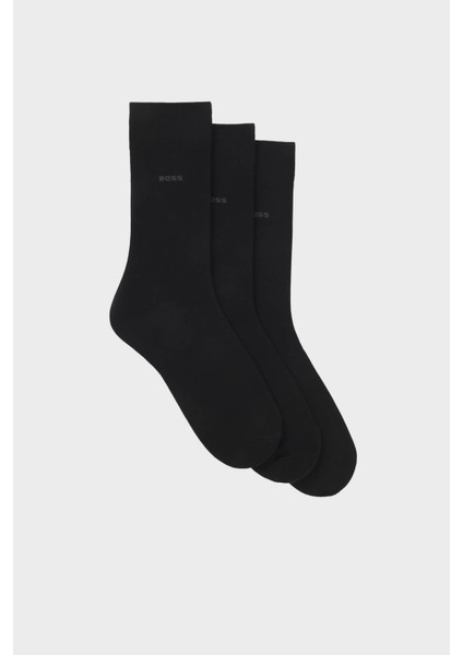 Streç Pamuku Logolu Uzun 3 Pack Çorap Erkek Çorap 50469839 001