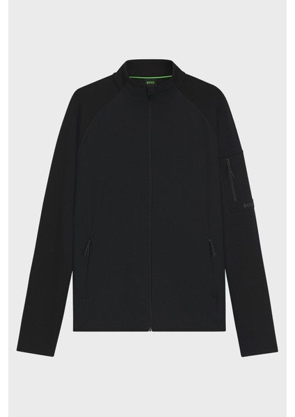 Modal ve Pamuk Karışımlı Regular Fit Dik Yaka Fermuarlı Logolu Sweat Erkek Sweat 50543906 001 indirimleri