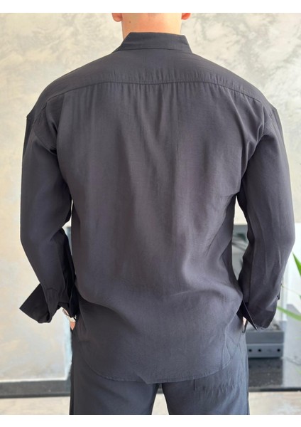 Erkek Rahat Kesim Dökümlü Kumaş Alt Üst Takım Siyah ECA018 fırsatları