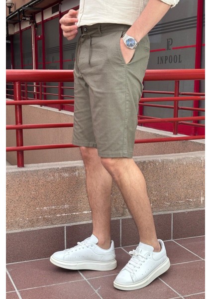 Şort Yazlık Rahat Kesim Erkekler İçin Nefes Alabilir Kumaş 24INP284 modelleri