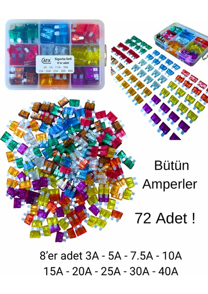 Oto Bıçak Sigorta Seti Bütün Amperler Kutulu Tesisat Plan Seti