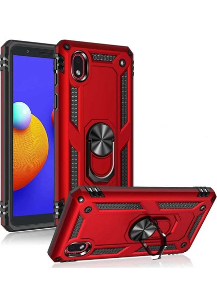 Samsung Galaxy A01 Core Kılıf Sofya Yüzüklü Silikon Kapak - Rose modelleri