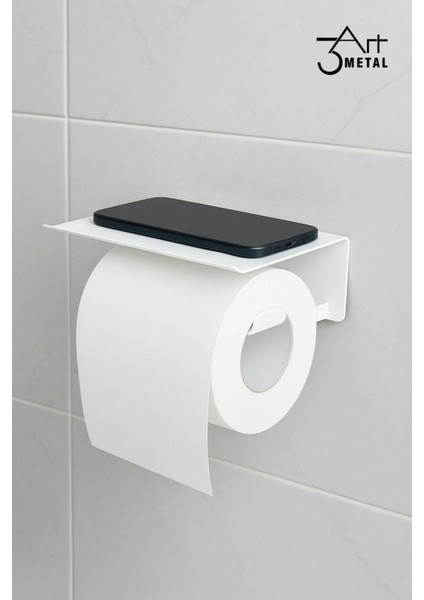 Metal Telefon Raflı Tuvalet Kağıdı Tutucu | Çift Taraflı Bantlı Montaj | Banyo Organizer Raf fiyatları