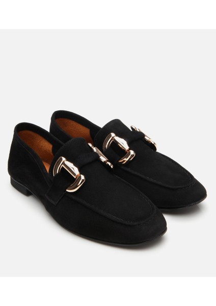 01AYH303970A100 Deri Siyah Kadın Tokalı Loafer fiyatları
