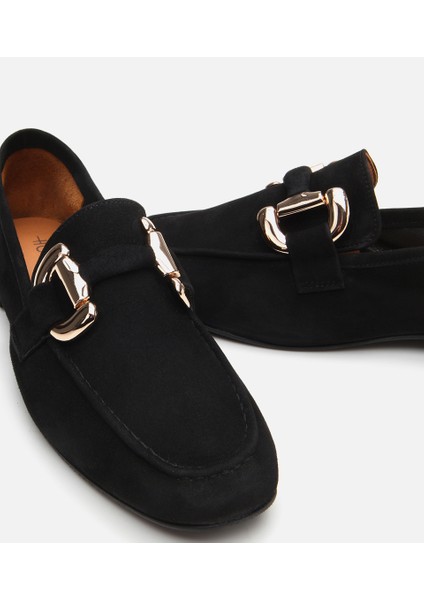 01AYH303970A100 Deri Siyah Kadın Tokalı Loafer fırsatları