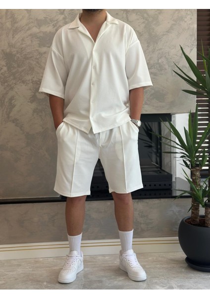 Erkek Rahat Kesim Pamuklu Kumaş Alt Üst Takım Beyaz ECA019 fiyatları