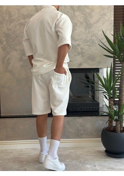 Erkek Rahat Kesim Pamuklu Kumaş Alt Üst Takım Beyaz ECA019 indirimleri