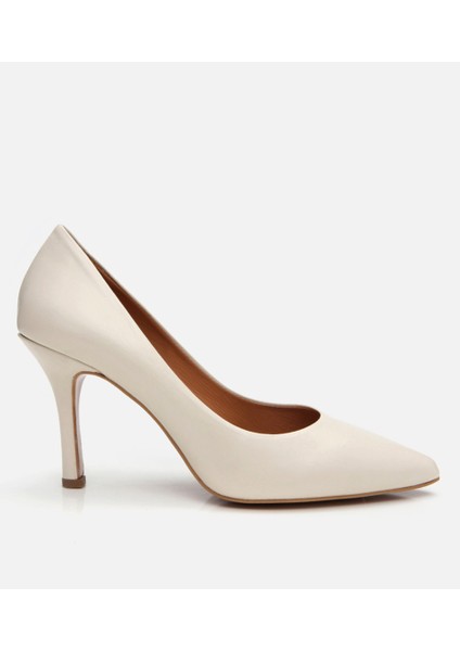 01AYH304180A400 Deri Ekru Kadın Stiletto