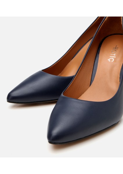 01AYH304180A680 KADIN Deri Lacivert Yüksek Topuklu Stiletto modelleri