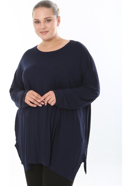 Kadın Likralı Viskon Büyük Beden Tunik ( Göğüs Ölçüsü 150CM)