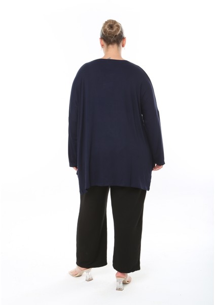 Kadın Likralı Viskon Büyük Beden Tunik ( Göğüs Ölçüsü 150CM)