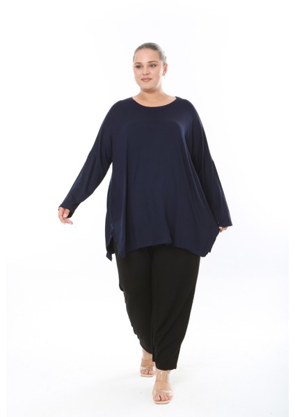 Kadın Likralı Viskon Büyük Beden Tunik ( Göğüs Ölçüsü 150CM)