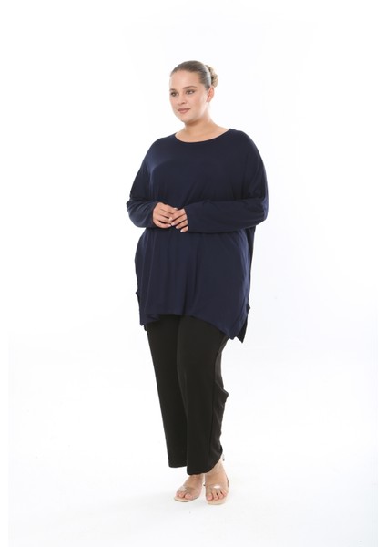 Kadın Likralı Viskon Büyük Beden Tunik ( Göğüs Ölçüsü 150CM)