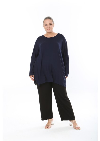 Kadın Likralı Viskon Büyük Beden Tunik ( Göğüs Ölçüsü 150CM)