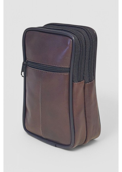 Hakiki Deri Telefon Kemer Çantası, Kahverengi, 3 Bölmeli, Şık ve Kullanışlı Tasarım fiyatları