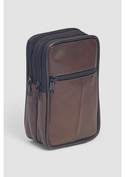 Hakiki Deri Telefon Kemer Çantası, Kahverengi, 3 Bölmeli, Şık ve Kullanışlı Tasarım fırsatları