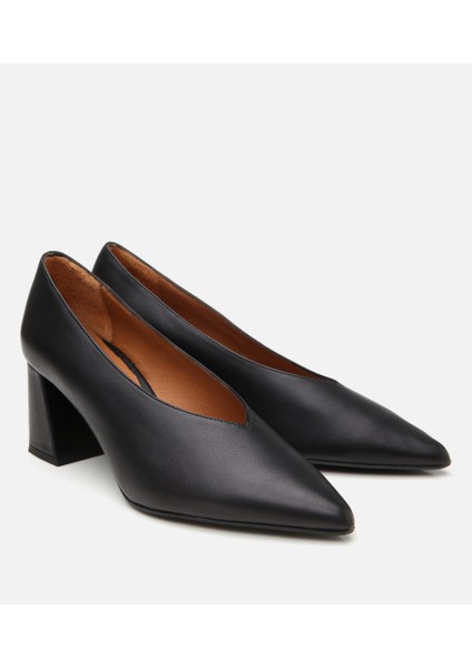 01AYH306160A100 KADIN Süet Deri Siyah Kalın Topuklu Ayakkabı fiyatları