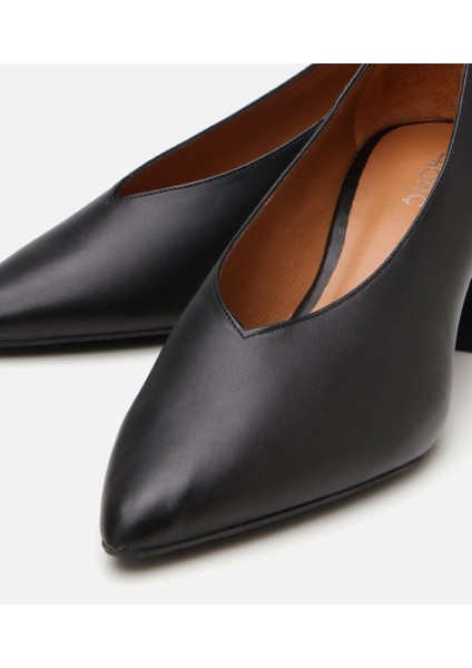 01AYH306160A100 KADIN Süet Deri Siyah Kalın Topuklu Ayakkabı modelleri