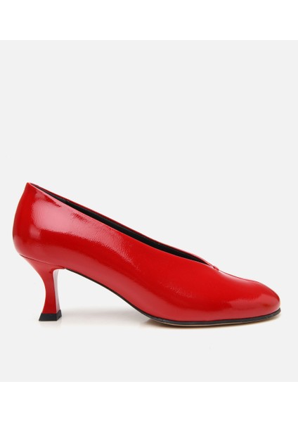 01AYH304790A750 KADIN Rugan Deri Kırmızı Ince Topuklu Ayakkabı