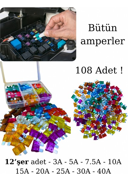 Oto Bıçak Sigorta Seti Bütün Amperler Kutulu Tesisat Plan Seti