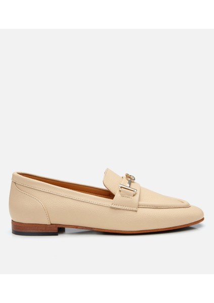 01AYH306210A310 KADIN Deri Bej Tokalı Loafer