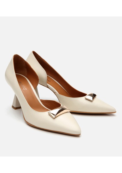 01AYH304210A400 KADIN Deri Ekru Orta Topuklu Stiletto fiyatları