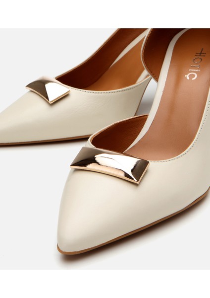 01AYH304210A400 KADIN Deri Ekru Orta Topuklu Stiletto fırsatları