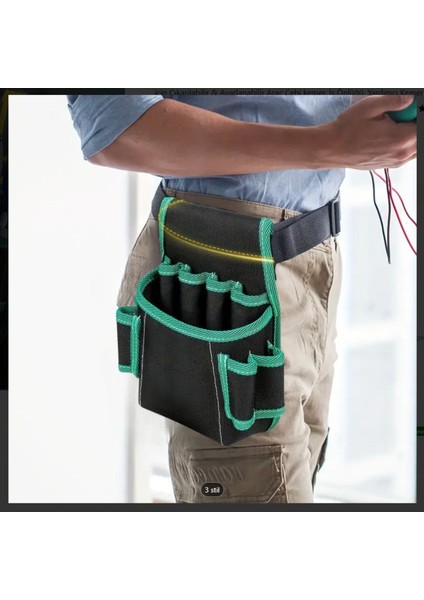 Yeşil Çok Gözlü Bel Çantası, Kullanışlı ve Dayanıklı, Tesisatçı ve Elektrikçi Için modelleri