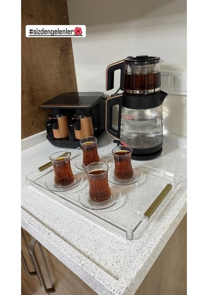 Düz Kulp Pleksi 4-6kişilik Çay/kahve Sunum Tepsi fiyatları