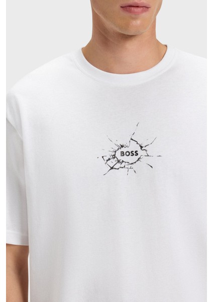 % 100 Pamuk Relaxed Fit Bisiklet Yaka Logolu T Shirt Erkek T Shirt 50546370 100 fırsatları