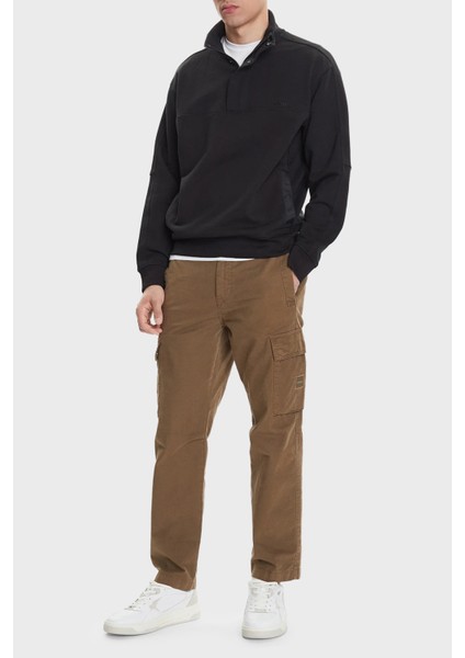 Pamuklu Regular Fit Yarım Fermuarlı Dik Yaka Logolu Sweat Erkek Sweat 50545753 001 fiyatları