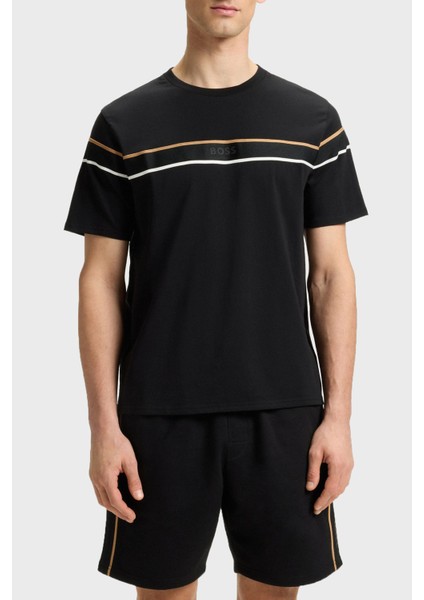 % 100 Pamuk Regular Fit Bisiklet Yaka Logolu Jarse T Shirt Erkek T Shirt 50545852 001